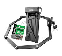 RBRL Antivol Velo Antivol Velo Pliable,Haut Niveau de Sécurité, 110cm, Avec Support et 4 Clés,Antivol de Vélo pour VTT, Bicyclette, Scooters, etc