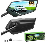 RBRL Rétroviseur de vélo | 3D réglable pour vision panoramique | Rotation à 360° et pliable | Rétroviseur en verre véritable incassable | Rétroviseur compact durable pour vélo, vélo électrique (gauche