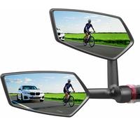 RBRL Rétroviseur de Vélo pour guidon avec verre véritable extra large | Rétroviseur de vélo réglable à 360° | Incassable et anti-vibrations | Rétroviseur vélo électrique (gauche)
