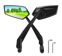 RBRL Retroviseur Velo HD Cristal Clair Miroir en Verre, Large Champ de vision Antichoc Résistant Rétroviseur Vélo，Retroviseur Trotinette Electrique, Compatible E-bike, Scooter, VTT（paire）
