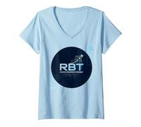 RBT Rend Possible Le progrès, Innovation technologique et motivante T-Shirt avec Col en V, Femme, Bleu Céleste, L