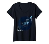 RBT Rend Possible Le progrès, Innovation technologique et motivante T-Shirt avec Col en V, Femme, Noir, L