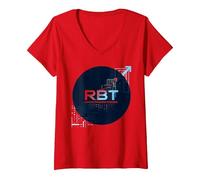 RBT Rend Possible Le progrès, Innovation technologique et motivante T-Shirt avec Col en V, Femme, Rouge, XL
