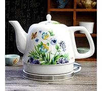 RBUDSPOLF Bouilloire Électrique Portable Pot À Eau Sans Fil Bouilloire Électrique En Céramique, Théière-Rétro 1.2L Jug Fast/B