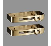 RBUDSPOLF Étagères de Salle Den Étagère de Douche Étagère En Or Brossé, Étagère de Douche Panier de Rangement Organisateur Mural/A/2 Layer