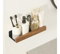 RBUDSPOLF Étagères Flottantes de Caddie de Douche Multifonctionnelles Étagère de Salle Den En Bois Massif Étagère Murale Rangement Cosmétique Support de Rangement Polyvalent Étagère de Rangement Holde