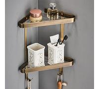 RBUDSPOLF Étagères Salle Den Étagères de Douche D'Angle Étagères Flottantes Bronzeque Étagère de Rangement En Cuivre Massif En Cuivre Massif Avec Crochet Robuste Durablerouille/E-2 Layer