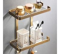 RBUDSPOLF Étagères Salle Den Étagères de Douche D'Angle Étagères Flottantes Bronzeque Étagère de Rangement En Cuivre Massif En Cuivre Massif Avec Crochet Robuste Durablerouille/Rectangle-2 Layer