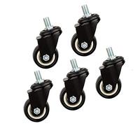 RBUDSPOLF Roulettes Roulettes Roulettes Chaise de Bureau En Caoutchouc 50Mm Noir Meubles Roulettes M10 / M11 Roulettes Pivotantes Silencieuses Roue, Capacité de Charge250Kg, Paquet de 5/M10