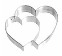 RBV Birkmann Emporte-pièce double cœur moule à biscuits en acier inoxydable 6,5cm