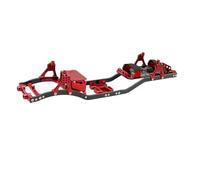 RC Accessoires Voitures Compatible avec Axial SCX10 II pour Rock 1/10 Off Road Truck RC Crawler Girder 4MM CNC Metal Car pour Châssis Cadre Carrosserie Kit Pièces(Red)