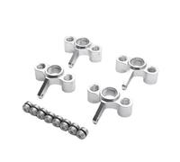 RC Accessoires Voitures Compatible avec JLB pour Racing pour Cheetah 11101 21101 J3 pour Speed 1/10 Pièces De Rechange Voitures RC 4 Fusées De Direction en Métal avec pour Porte-moyeu(Silver)