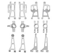 RC Accessoires Voitures Compatible avec MJX pour Hyper Go 14210 14209 1/14 RC Car Parts Metal Front Rear Axle DIY Kit Steering Cup Upper Lower for Swing Arm Set(Silver)