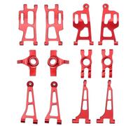 RC Accessoires Voitures Compatible avec MJX pour Hyper Go 14210 14209 1/14 RC Car Parts Metal Front Rear Axle DIY Kit Steering Cup Upper Lower for Swing Arm Set(Red)