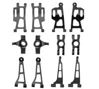 RC Accessoires Voitures Compatible avec MJX pour Hyper Go 14210 14209 1/14 RC Car Parts Metal Front Rear Axle DIY Kit Steering Cup Upper Lower for Swing Arm Set(Black)