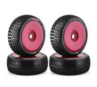 RC Accessoires Voitures Compatible avec Nitro pour HPI pour HSP pour Bazooka pour ZD 1/8 RC pour Voiture Course 4WD 4 116 Mm Tout-Terrain Pneus Buggy Roue Moyeux Hexagonaux 17 Mm(Purple)