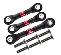 RC Accessoires Voitures Compatible avec Tamiya pour TT02 TT02T pour TT01 TT01E TT01D 1/10 Pièces De Rechange pour Voiture RC 3 Biellettes De Direction Réglables pour TT160 Et TT2160(Red)