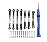 RC Accessoires Voitures Compatible avec WLtoys 144001 124018 124019 Pièces Mise À Niveau Voiture RC 1:14 Tige Traction Servo Liaison Ensemble Tiges Direction(Black,with Screwdriver)