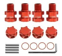 RC Accessoires Voitures pour Arrma 3S pour Senton pour Vorteks pour Typhon Big pour Granite 1/10 Adaptateur Moyeu Hexagonal Cannelé en Métal 14 Mm vers 17 Pièces Détachées Voitures RC(Red)