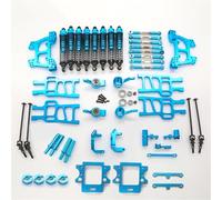 RC Accessoires Voitures Pour HSP 1:10 94111 94108 94110 Ensemble Complet Pièces Mise Niveau RC Car Pour Monster Amortisseur Lien Suspension Coupelle Direction Roulement D'arbre Transmission(Blue)