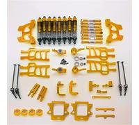 RC Accessoires Voitures Pour HSP 1:10 94111 94108 94110 Ensemble Complet Pièces Mise Niveau RC Car Pour Monster Amortisseur Lien Suspension Coupelle Direction Roulement D'arbre Transmission(Yellow)