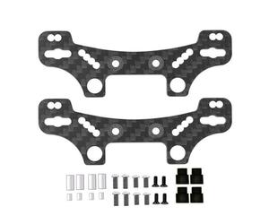 RC Accessoires Voitures pour Tamiya pour TT02 TT-02D TT-02R TT-02T Support D'amortisseur Avant/arrière en Aluminium Et Carbone 54947 Accessoires De Remplacement pour Voitures Radiocommandées(Black)