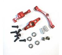 RC Accessoires Voitures pour Tamiya TT02 1:10 RC CNC Bras De Direction À Manivelle en Aluminium avec Pont Pièces De Mise À Niveau Accessoires De Modification De Rechange(Red)