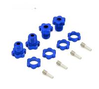 RC Accessoires Voitures Pour Traxxas Pour E-Revo Pour Revo 3.3 Pour E-Maxx Pour Summit 4X4 1/10 4 Écrous Hexagonaux Moyeu Roue Cannelés Aluminium 17 Mm Monster Truck RC(Blue)