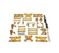 RC Accessoires Voitures Pour Wltoys 144016 144018 1/14 Couple Direction En Métal Kit Support Moyeu Bras Oscillant Biellette Liaison Tour D'amortisseur Pièces Rechange Voitures Radiocommandées(Yellow)