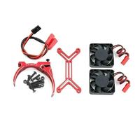 RC Améliorations Modèles Pour Arrma Pour Kraton Pour Outcast Pour X-MAXX Pour XRT 1/5 Dissipateur Thermique Moteur Double Ventilateur Refroidissement Pièces Mise Niveau Voitures RC(Red)