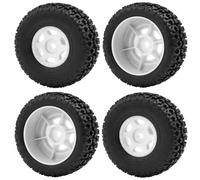 RC Améliorations Modèles pour Arrma pour Mojave pour Grom Mega 380 1/14 4 Pièces Roues Caoutchouc Plastique Pneus Jantes Mise À Niveau Remplacement Réparations Remplacer(White)