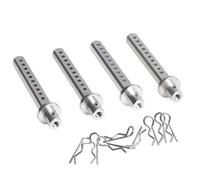 RC Améliorations Modèles pour Axial pour SCX10 90046 90047 D90 TF2 pour Tamiya CC01 1/10 4 Pièces Support Poteaux Carrosserie Alliage D'aluminium avec Pince R Voiture RC sur Chenilles