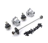 RC Améliorations Modèles pour WLtoys 144010 144001 144002 1/14 Ensemble d'arbre D'entraînement Central Métal Kit Différentiel Boîte Vitesses Pièces Voiture RC Mise Niveau Remplacement(Silver)