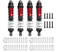 Rc Auto Amortisseur pour Lo-si pour LMT 1/18 4 Pièces, Pièces Mise À Niveau Accessoires Réparation Amortisseurs Huile Réglables Alliage Daluminium Voiture sur Chenilles RC(Red)
