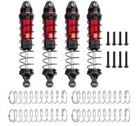 Rc Auto Amortisseur pour Losi pour LMT 1/18 Mise À Niveau pour Voiture sur Chenilles RC 4 Pièces Amortisseurs À Huile Réglables en Alliage D'aluminium(Red)
