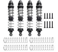 Rc Auto Amortisseur pour Losi pour LMT 1/18 Mise À Niveau pour Voiture sur Chenilles RC 4 Pièces Amortisseurs À Huile Réglables en Alliage D'aluminium(Silver)