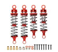 Rc Auto Amortisseur pour Losi pour Mini-B pour Mini-T 1/16 1/18 2 Roues Motrices 4 Pièces Pièces Mise À Niveau pour Voiture RC Amortisseur Avant en Alliage Dhuile(Red)