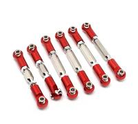 Rc Biellette Pièces Compatible Avec ARRMA Pour Giant Pour Stone Pour Small Pour Typhoon Pour Granite 1/10 RC Cars Biellette De Direction En Métal Pour Kit Combiné(Red)