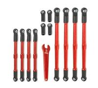 Rc Biellette Pièces Compatible Avec Traxxas Pour Summit Pour Revo2.0 Pièces De Mise À Niveau Pour Voiture Télécommandée 1/10 8 Pièces De Biellettes De Poussée En Métal, Tendeur 5319X 5338R(Red)