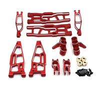 Rc Bras Oscillant Pour FSR Pour Tank Sharks Pour Cheetah Pour Atom Leopard Pour Thunder 1/8 Voiture Kit Pièces Mise À Niveau Pour Voiture Métal À Niveau Pour Bras Coupelle Direction(Red)