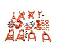 Rc Bras Oscillant pour HPI pour Rofun pour Rovan pour KM pour Baja 5B 5T 5SC 1/5 pour Porte-moyeu Roue Ensemble Bras Suspension Supérieur Inférieur Pièces Voiture Rc(Red)