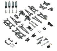 Rc Bras Oscillant Pour MJX 14209 14210 1/14 Support De Moyeu De Direction Supérieur Et Inférieur En Métal Pour Bras Oscillant Amortisseur Pièces De Mise À Niveau Pour Voiture RC(Grey)