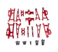 Rc Bras Oscillant pour MJX pour Hyper Go 14209 14210 H14BM 1/14 Bras Suspension Avant Bloc Direction Liaison Moyeux Arrière RC Voiture Mise À Niveau Réparation Les Pièces(Red)