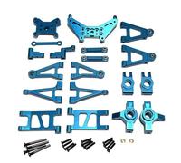 Rc Bras Oscillant Pour MJX Pour Hyper Go 14301 14302 1/14 16207 16208 16209 16210 H16 1/16 Kit Bras Suspension Bloc Direction Alliage Voiture RC Pièces Détachées(Blue)
