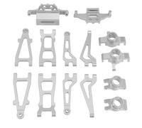 Rc Bras Oscillant pour MJX pour Hyper GO 20208 pour JJRC C8811 1/20 Amélioration Aluminium Kit Bras Suspension Voiture Télécommandée Pièces Réparation Modification(Silver)
