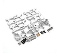Rc Bras Oscillant Pour Rlaarlo AM-X12 AM-D12 14015 14005E Accessoires Mise À Niveau Métalliques Pour Bras Oscillant Et Coupelle Direction Pièces RC En Cinq Pièces(Silver)