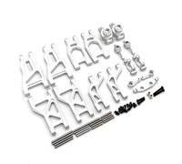 Rc Bras Oscillant pour Tamiya Électrique pour Hornet Wasp pour Evo 58742 DT02 DT03 1/10 Aluminium Kit Bras Oscillant 8 Pièces RC Voiture Réparation Modifier Pièce(Silver)
