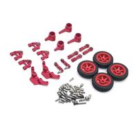 Rc Bras Oscillant Pour WLtoys P929 P939 K969 K979 989 1/28 RC Car Auto Parts Upgrade Steering Cup Pour Swing Arm Shock Absorber Steering Rod Drift Wheel Hub(Red)