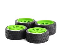 RC Caoutchouc Pneus Compatible avec Arrma pour Felony pour FSR 1/7 RC Voiture Mise À Niveau Modification Pièces De Rechange Accessoires Pneu 17mm Roue Hexagonale(Green)