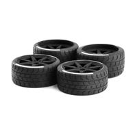 RC Caoutchouc Pneus Compatible avec Arrma pour Felony pour FSR 1/7 RC Voiture Mise À Niveau Modification Pièces De Rechange Accessoires Pneu 17mm Roue Hexagonale(Black)